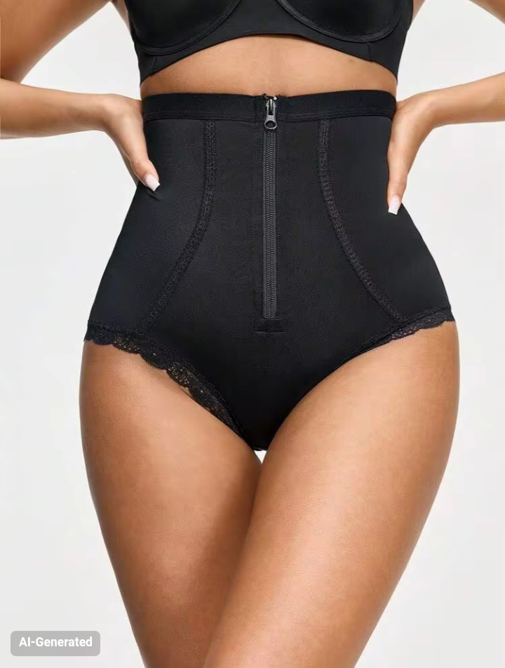 Women’s High Waist Tummy Control Shapewear Bottom– Zipper Front Body Shaper with Waist & Hip Compression